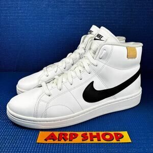 🔴 NIKE COURT ROYALE 2 Men`s Size 10 White Black Athletic Shoes CQ9179-100